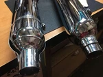 Harley Davidson Oem Cvo Screamin Eagle Mufflers With Heat Shields #64768-09A. Fixed Price $450.00.