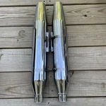 2 Harley Davidson Motorcycle Slip Exhaust Mufflers Chrome HARFXD1584. Fixed Price $189.00.