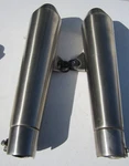 Triumph 2018 Thruxton Exhaust Silencer Pipe Left Right Muffler 2203872 2203878. Fixed Price $155.00.