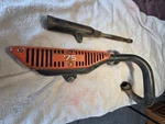 1975 Yamaha Exhaust Pipe And Silencer. Fixed Price $250.00.