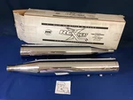 Used Exhaust 4.5 Slip On Rage Twin Muffler, W/chrome Tips, RCX112C-24C *. Fixed Price $375.00.