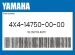 Yamaha Genuine Silencer Assy 4X4-14750-00-00. Fixed Price $163.19.