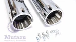 Mutazu 4" Slotted End Slip-on Megaphone Mufflers Harley Touring 95-16 Exhaust. Fixed Price $189.00.