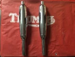 Nos 70-5866 Triumph Mufflers T120R, TR6R. Fixed Price $425.00.