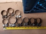 Misc Lot 9 Clamps Harley Davidson Muffler/exhaust Stainless Steal. Fixed Price $36.00.