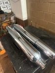 Harley Oem Slip On Ft/rear Mufflers Springer Softail 65751-07 65753-07 W/shields. Fixed Price $180.00.