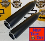 Oem Harley 18-27 M8 Softail Street Bob Fat Boy Slipon Mufflers Black Heat Shield. Fixed Price $99.95.
