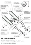 Rear Muffler Spare Part Set Leovince Exhaust System S10392 50MM 380MM Left. Fixed Price $291.51.
