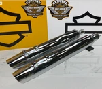 Genuine Harley 17-26 Touring Exhaust Mufflers Tail Pipes Chrome Stock Oem. Fixed Price $39.95.
