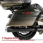 4" Slip Ons Megaphone Mufflers Exhaust Pipes Fit For Harley 1995-2016 Road Glide. Fixed Price $139.86.