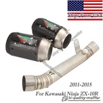 For Kawasaki Ninja ZX-10R 2011-2015 Mid Exhaust Link Pipe + Carbon Fiber Muffler. Fixed Price $138.04.