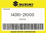 Suzuki Genuine Muffler 14310-21G00. Fixed Price $372.12.