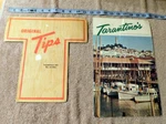 1968 Original Tip's Ann Jardine Restaurant Menu And Tarantino's California. Fixed Price $98.80.