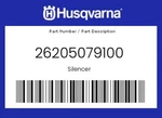 Husqvarna Genuine Silencer - 26205079100. Fixed Price $865.33.