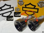 Oem 3/4" Harley 14-25 Cvo Touring Muffler Exhaust Tip Emblem Badges Black Chrome. Fixed Price $19.95.