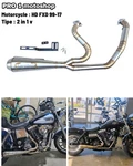 Exhaust For Harley Dyna Street Bob Fxdb Fxdc Fat Fxdf 2-1 Pipes Muffler. Fixed Price $450.00.
