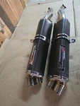 Yoshimura Carbon Tri-oval Twin Tip Slip-on Exhaust Suzuki Hayabusa GSX1300R Jdm. Fixed Price $1520.00.